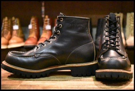 【7.5E 美品 旧羽タグ 91年03月刻印】レッドウィング 8176 ビブラム アイリッシュセッター 黒 ブラック モック ブーツ redwing HOPESMORE