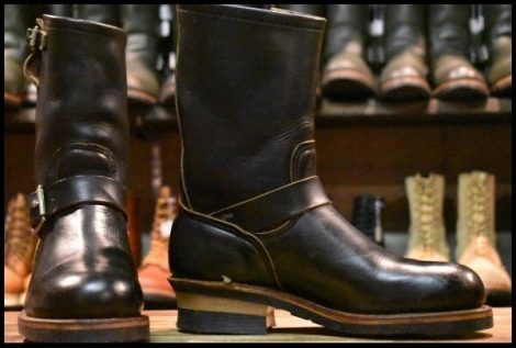 【6D 箱付 良品 PT83 縦羽タグ 85年11月刻印】レッドウィング 2268 エンジニア ブラッククローム スチールトゥ ブーツ redwing HOPESMORE