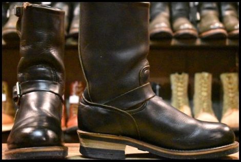 【7.5D 良品 PT91プリント 95年】レッドウィング 2268 エンジニア ブラッククローム スチールトゥ プルオン ブーツ redwing HOPESMORE
