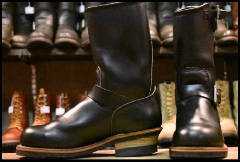 【6D 美品 PT99プリント 03年】レッドウィング 2268 エンジニア 黒 ブラッククローム スチールトゥ ブーツ redwing HOPESMORE
