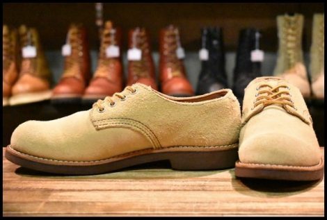 【7.5D 良品 13年】レッドウィング 8057 スエード オックスフォード ホーソーン ラフアウト フォアマン 短靴 ブーツ redwing HOPESMORE