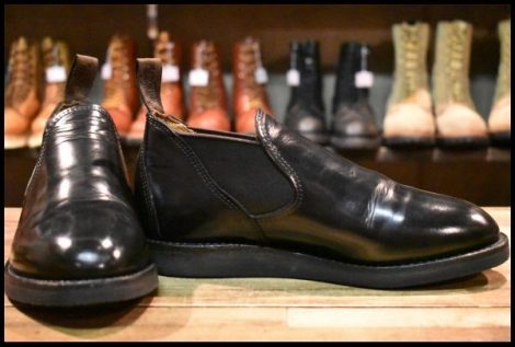 【7.5D 美品 21年】レッドウィング 9198 ポストマンロメオ ブラック シャパラル サイドゴア ローカット ブーツ redwing HOPESMORE