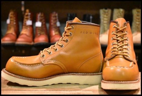 【5E 美品 17年】レッドウィング 9875 アイリッシュセッター ゴールドラセット モックトゥ レースアップ ブーツ redwing HOPESMORE