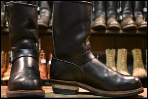 【7D 良品 PT99刺繍】レッドウィング 2268 エンジニア 黒 ブラッククローム スチールトゥ プルオン ブーツ redwing HOPESMORE
