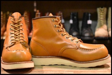 【5E 美品 17年】レッドウィング 9875 アイリッシュセッター ゴールドラセット モックトゥ レースアップ ブーツ redwing HOPESMORE