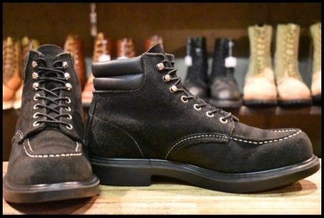 【9.5D 美品 BEAMS別注 12年】レッドウィング 8805 ブラックスエード スーパーソール 編み上げ ブーツ redwing ビームス別注 HOPESMORE