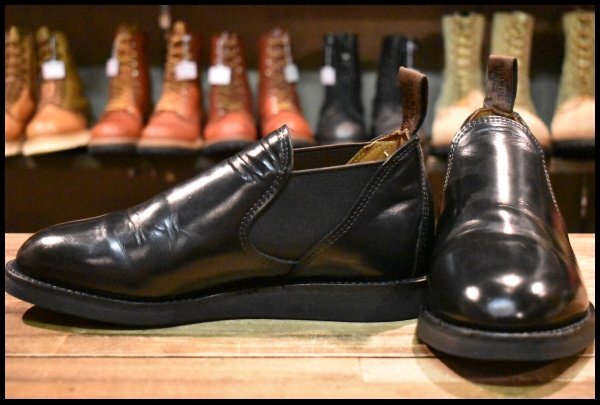 【7.5D 美品 21年】レッドウィング 9198 ポストマンロメオ ブラック シャパラル サイドゴア ローカット ブーツ redwing HOPESMORE