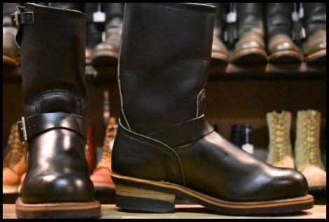 【6D 美品 PT99プリント 03年】レッドウィング 2268 エンジニア 黒 ブラッククローム スチールトゥ ブーツ redwing HOPESMORE