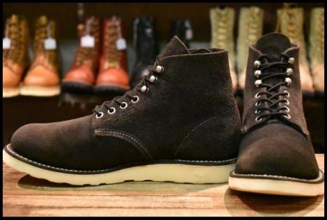 【8D 良品 12年】レッドウィング 8174 黒 スエード アイリッシュセッター ブラック ラフアウト プレーントゥ ブーツ redwing HOPESMORE