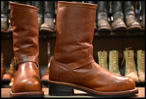【8E 美品 黒タグ】Chippewa チペワ エンジニア 91066 茶 タンレネゲード ブラウン 11インチハイト スチールトゥ ブーツ HOPESMORE