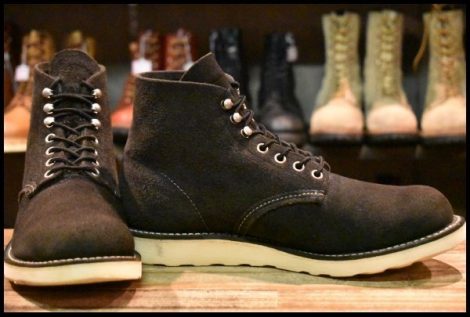【8D 良品 12年】レッドウィング 8174 黒 スエード アイリッシュセッター ブラック ラフアウト プレーントゥ ブーツ redwing HOPESMORE