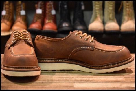 【7D 美品 17年】レッドウィング 8095 オックスフォード 茶 ブラウン モックトゥ ラフ＆タフ ローカット ブーツ redwing HOPESMORE