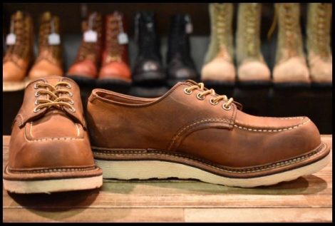 【7D 美品 17年】レッドウィング 8095 オックスフォード 茶 ブラウン モックトゥ ラフ＆タフ ローカット ブーツ redwing HOPESMORE