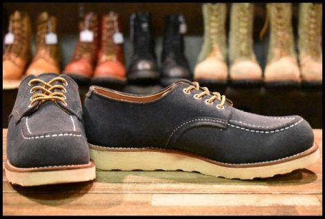 【8D 美品 BEAMS別注 14年】レッドウィング 8096 ネイビースエード オックスフォード モックトゥ 短靴 ビームス ブーツ redwing HOPESMORE