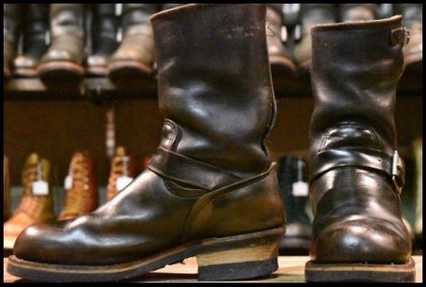 【6.5D 中古 PT83 92年1月刻印】レッドウィング 8270 ナイフポケット エンジニア ブラック 黒 スチールトゥ ブーツ redwing HOPESMORE