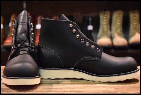 【8D 箱付 未使用 犬タグ復刻 18年】レッドウィング 8165 アイリッシュセッター ブラッククローム プレーントゥ ブーツ redwing HOPESMORE