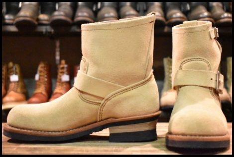 【6D 美品 09年】レッドウィング 2965 スエード ショートエンジニア ホーソーンアビレーンラフアウト ブーツ redwing HOPESMORE