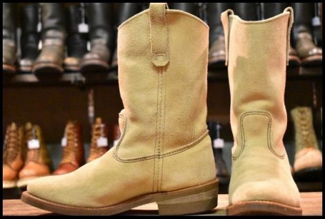 【9E 良品 07年】レッドウィング 8156 スエード ペコス ベージュ ホーソーン アビレーンラフアウト ブーツ redwing pecos HOPESMORE