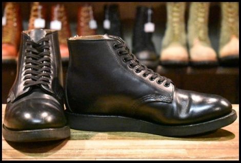 【7D 良品 15年】レッドウィング 9197 ポストマン 黒 ブラック シャパラル プレーントゥ レースアップ ブーツ redwing HOPESMORE