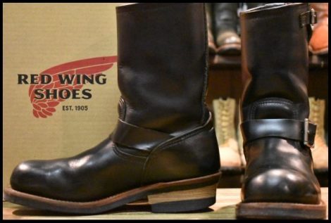【7D 箱付 良品 14年】レッドウィング 2268 エンジニア 黒 ブラッククローム プルオン スチールトゥ ブーツ redwing HOPESMORE
