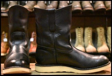 【8E 良品 10年】レッドウィング 8169 ペコス 黒 ブラッククローム プルオン クッションソール ブーツ redwing pecos HOPESMORE
