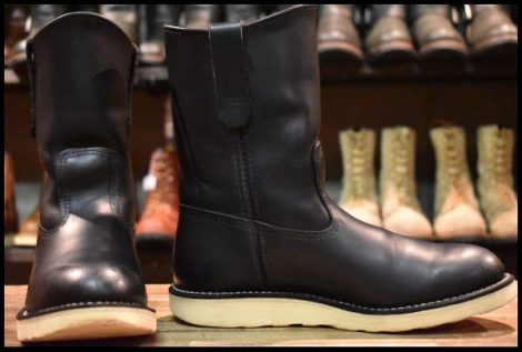 【6D 良品 10年】レッドウィング 8169 ペコス 黒 ブラッククローム プルオン クッションソール ブーツ redwing pecos HOPESMORE