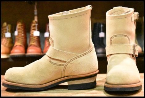 【7D 良品 10年】レッドウィング 2965 ショート スエードエンジニア ホーソーンアビレーンラフアウト プルオン ブーツ redwing HOPESMORE