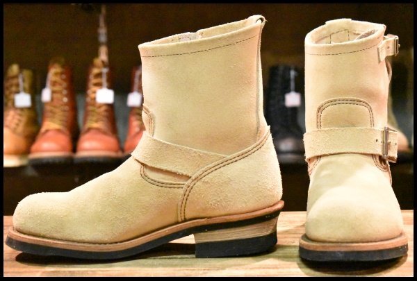 【7D 良品 10年】レッドウィング 2965 ショート スエードエンジニア ホーソーンアビレーンラフアウト プルオン ブーツ redwing HOPESMORE