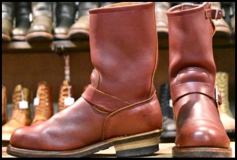 【8D 良品 PT99刺繍】レッドウィング 8271 エンジニア 赤茶 オロラセット スチールトゥ ブーツ redwing HOPESMORE