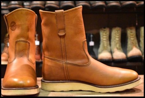 【9E 良品 緑犬タグ 犬刻印 97年】レッドウィング 866 ペコス 茶 オロイジナル ブラウン プルオン ブーツ redwing pecos HOPESMORE