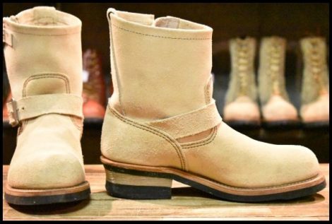 【7D 良品 10年】レッドウィング 2965 ショート スエードエンジニア ホーソーンアビレーンラフアウト プルオン ブーツ redwing HOPESMORE