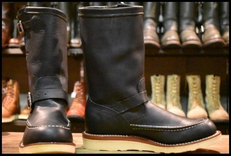 【8E 美品 黒タグ】Chippewa チペワ 97878 HIGHLANDER ハイランダー エンジニア ビムラム4014 ブラック ブーツ HOPESMORE