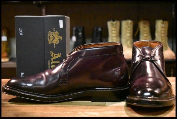8.5D 箱付 美品】ALDEN オールデン 1339 チャッカ バーガンディ コード