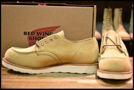 【9.5D 箱付 未使用 24年】レッドウィング 8079 オックスフォード ホーソーンアビレーンラフアウト ベージュ ブーツ redwing HOPESMORE