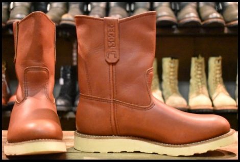 【8E 箱付 未使用 08年】レッドウィング 8866 ペコス 赤茶 オロラセット プルオン クッションソール ブーツ redwing pecos HOPESMORE