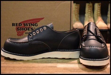 【7D 箱付 未使用 24年】レッドウィング 8090 オックスフォード 黒 ブラックプレーリー モックトゥ ローカット ブーツ redwing HOPESMORE