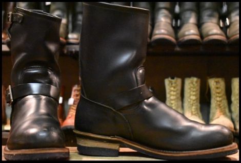 【10.5D 良品 06年 旧シルエット】レッドウィング 2268 エンジニア 黒 ブラッククローム プルオン スチールトゥ ブーツ redwing HOPESMORE