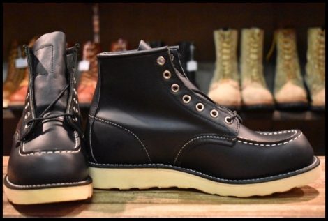 【7.5E 箱付 未使用 10年】レッドウィング 8179 アイリッシュセッター 黒 ブラッククローム モックトゥ 編み上げ ブーツ redwing HOPESMORE