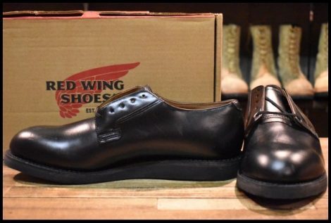 【11D 未使用 24年】レッドウィング 101 ポストマン シューズ 黒 ブラック シャパラル 短靴 レースアップ ブーツ redwing HOPESMORE
