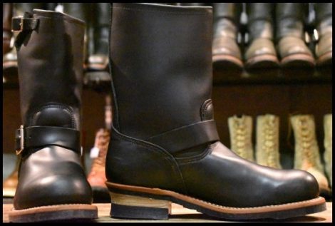 【8.5D 箱付 試着程度 14年】レッドウィング 2268 エンジニア 黒 ブラッククローム スチールトゥ ブーツ redwing HOPESMORE