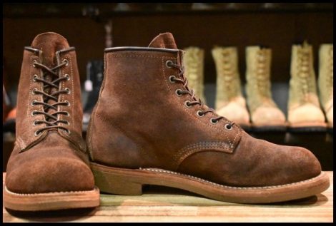【8.5D 良品 ナイジェルケーボン別注 12年】レッドウィング 4618 茶 マンソンラスト ハリスツイード レースアップ ブーツ HOPESMORE
