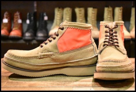 【7E 美品】RUSSELL MOCCASIN ラッセルモカシン ショートPH サファリ ダブルモカシン ララミースエード×オレンジ ブーツ HOPESMORE