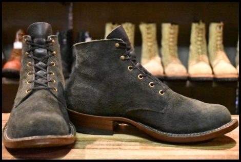 【10.5E 良品】WHITE’S ホワイツ セミドレス ブラックラフアウト 黒 スエード レザーソール レースアップ ブーツ HOPESMORE