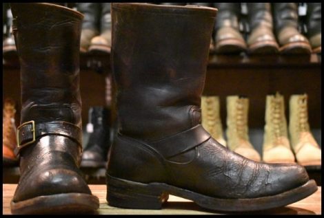 【8D？ 中古 50’S Vintage】HY-TEST エンジニア ブラック 黒 ビルトライトソール ビンテージ ブーツ HOPESMORE