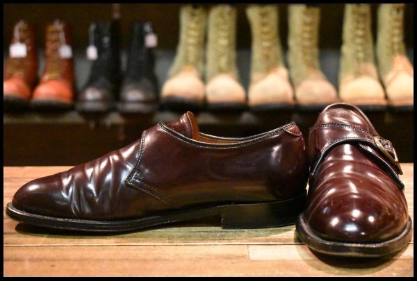 【6.5D 良品 アローズ別注】ALDEN オールデン 954 モンクストラップ MONK STRAP バーガンディ コードバン ローカット ブーツ HOPESMORE