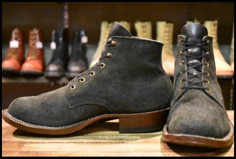 【10.5E 良品】WHITE’S ホワイツ セミドレス ブラックラフアウト 黒 スエード レザーソール レースアップ ブーツ HOPESMORE