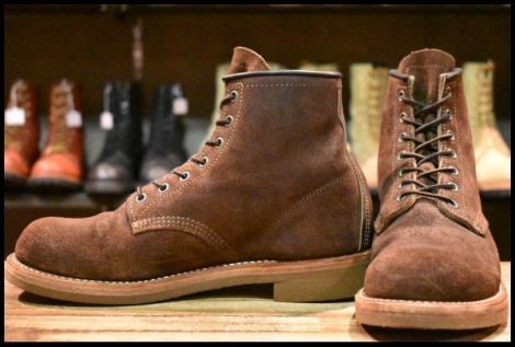 【8.5D 良品 ナイジェルケーボン別注 12年】レッドウィング 4618 茶 マンソンラスト ハリスツイード レースアップ ブーツ HOPESMORE