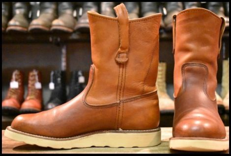 【7.5D 良品 AMERICAタグ 80年7月刻印】レッドウィング 866 ペコス 赤茶 オロラセット ビンテージ プルオン ブーツ redwing HOPESMORE