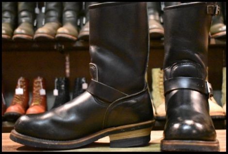 【7.5D 良品 PT91刺繍 98年】レッドウィング 2268 エンジニア 黒 ブラッククローム スチールトゥ プルオン ブーツ redwing HOPESMORE