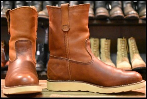 【7.5D 良品 AMERICAタグ 80年7月刻印】レッドウィング 866 ペコス 赤茶 オロラセット ビンテージ プルオン ブーツ redwing HOPESMORE